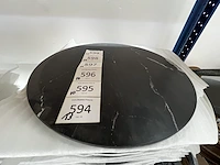 10x keramische salontafelblad round marquina nero matte - 680mm - afbeelding 3 van  3