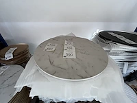 10x keramische salontafelblad round statuarietto bianco matte - 680mm - afbeelding 3 van  3