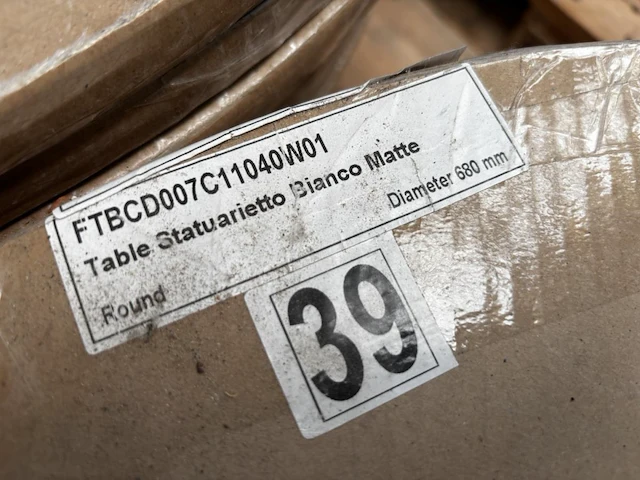10x keramische salontafelblad round statuarietto bianco matte - 680mm - afbeelding 3 van  3