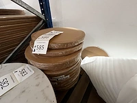10x keramische salontafelblad round travertine crema - 400mm - afbeelding 2 van  3