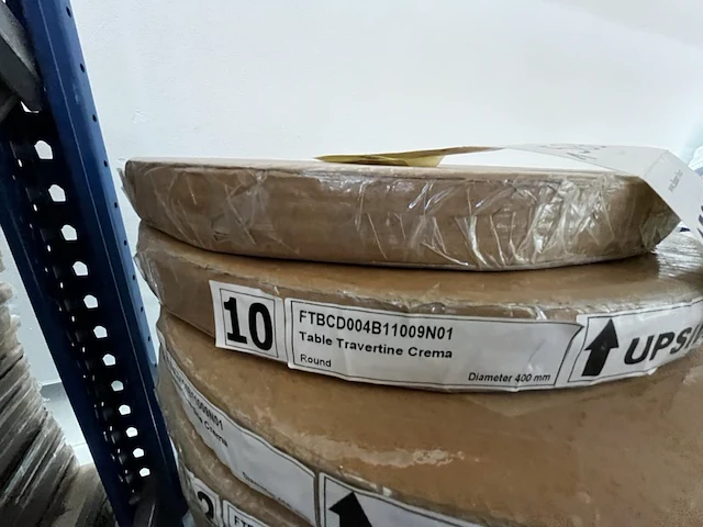 10x keramische salontafelblad round travertine crema - 400mm - afbeelding 3 van  3