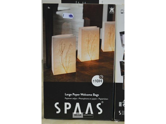 10x large paper welcome bags met kaarsen - afbeelding 2 van  4