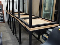 10x metaal/houten tafel - afbeelding 1 van  2