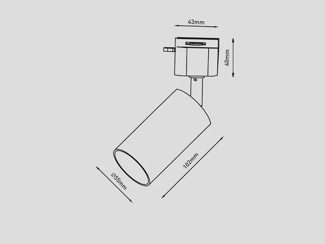 10x railspot gu10 armatuur cilinder zwart draaibaar 10,2cm - afbeelding 5 van  5