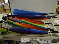 10x regenboog stokparaplu's - afbeelding 1 van  4