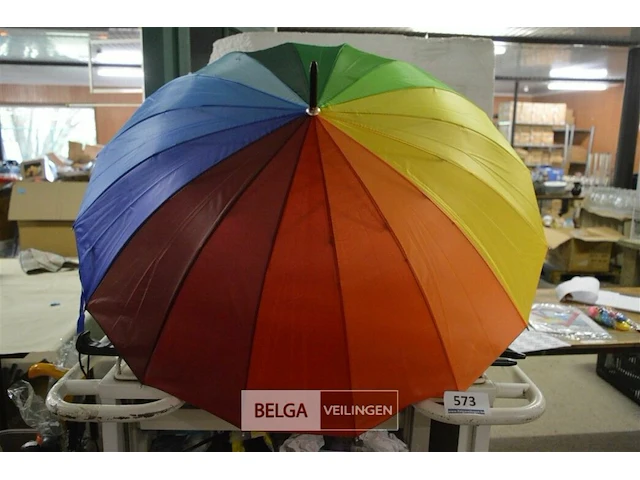 10x regenboog stokparaplu's - afbeelding 4 van  4