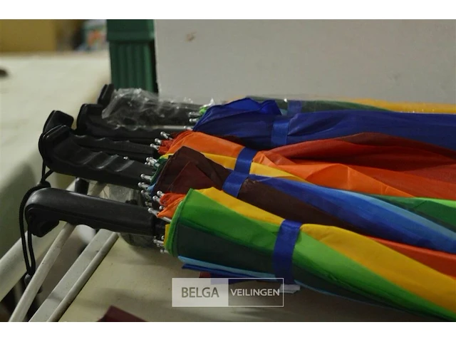 10x regenboog stokparaplu's - afbeelding 2 van  4