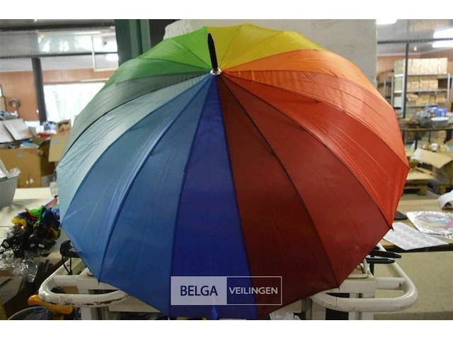 10x regenboog stokparaplu's - afbeelding 4 van  4