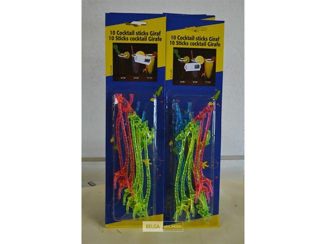 10x10st coctail sticks giraffe - afbeelding 1 van  3