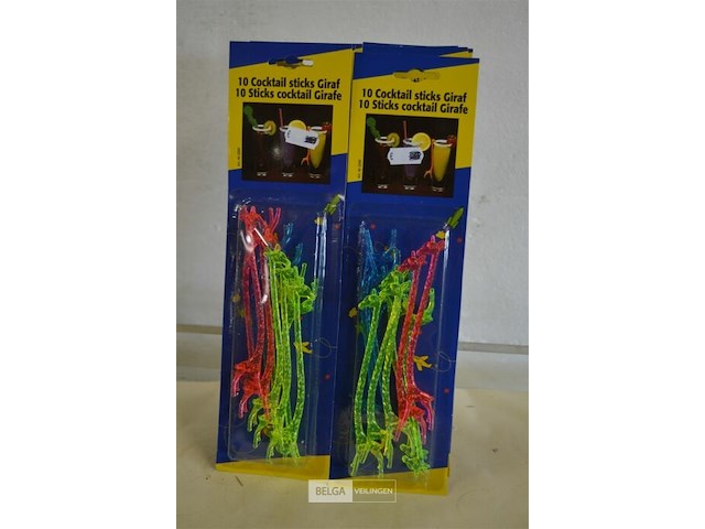 10x10st coctail sticks giraffe - afbeelding 2 van  4