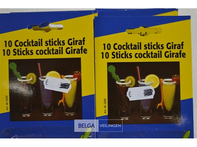 10x10st coctail sticks giraffe - afbeelding 4 van  4