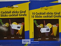 10x10st coctail sticks giraffe - afbeelding 4 van  4