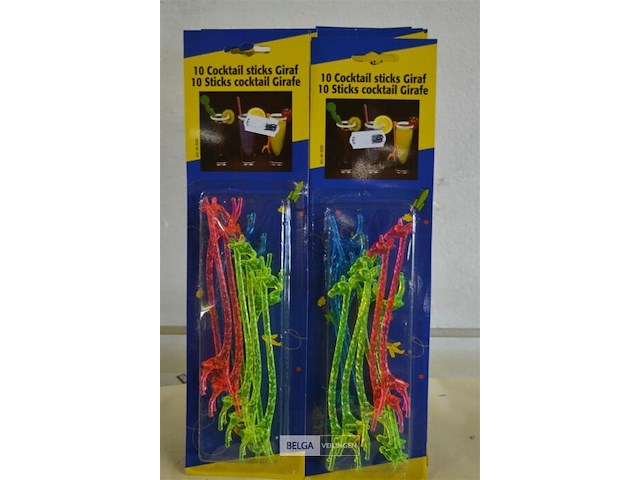 10x10st coctail sticks giraffe - afbeelding 1 van  3