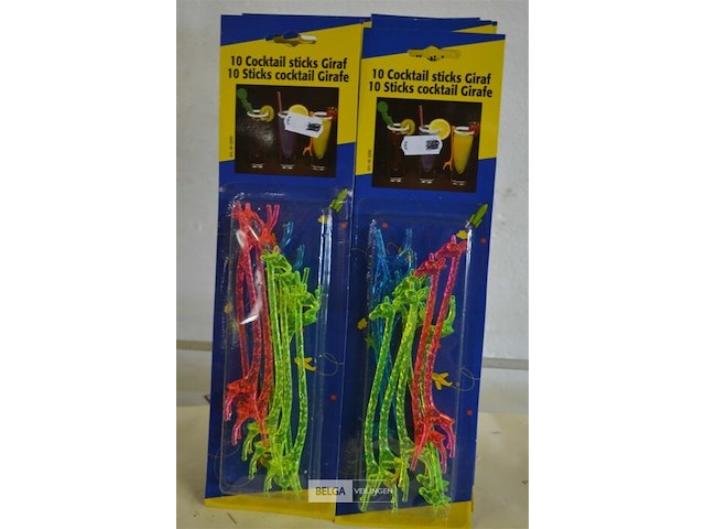 10x10st coctail sticks giraffe - afbeelding 1 van  3
