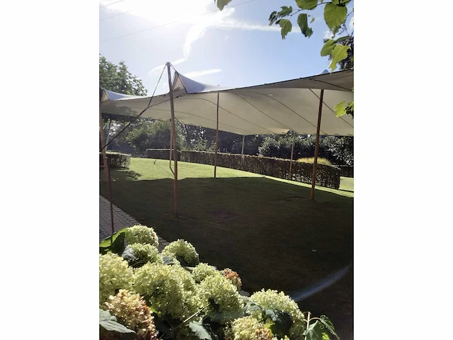 10x12m witte stretch tentzeil - afbeelding 1 van  3