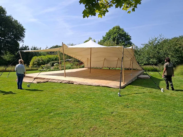 10x12m witte stretch tentzeil - afbeelding 2 van  3