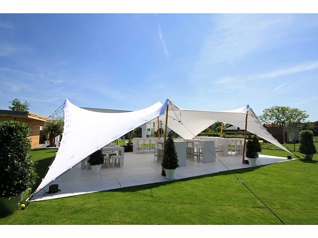 10x15m witte stretch tentzeil - afbeelding 2 van  2