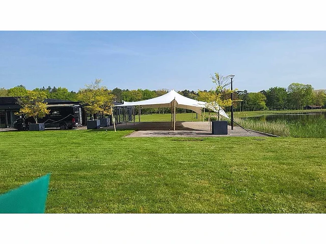 10x20m witte stretch tentzeil - afbeelding 1 van  2