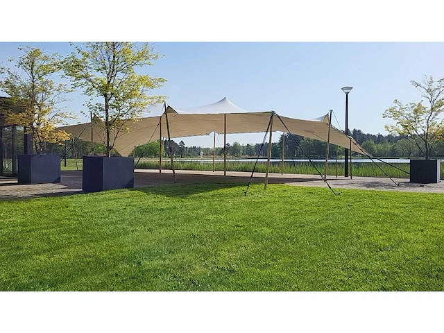 10x20m witte stretch tentzeil - afbeelding 2 van  2
