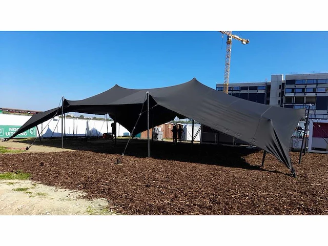 10x20m zwarte stretch tentzeil - afbeelding 2 van  2