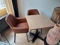 11 bistrotafels vv plm 22 stoffen stoelen - afbeelding 4 van  9