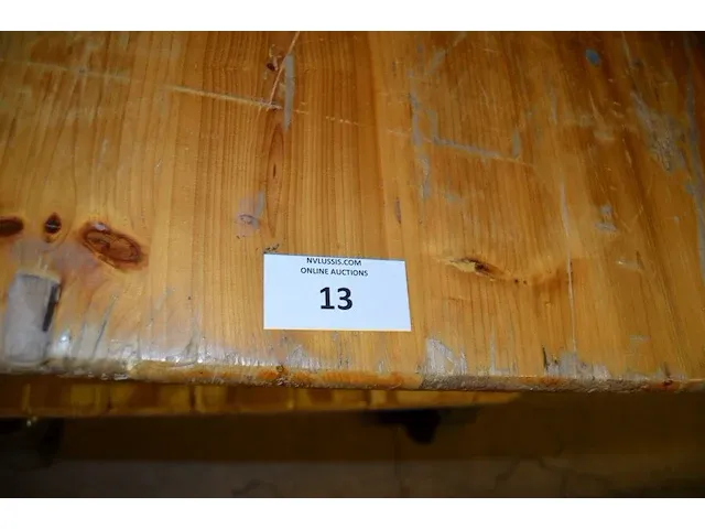11 rechthoekige plooitafels met houten blad met transportkar (1131) - afbeelding 2 van  6