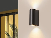 11 x gu10 dual flow buiten wandlamp – ip65 waterdicht – zwart - afbeelding 1 van  5