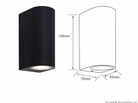 11 x gu10 dual flow buiten wandlamp – ip65 waterdicht – zwart - afbeelding 3 van  5