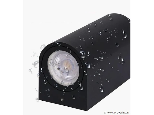 11 x gu10 dual flow buiten wandlamp – ip65 waterdicht – zwart - afbeelding 4 van  5