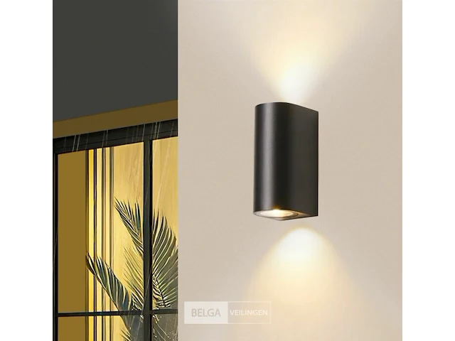 11 x gu10 dual flow buiten wandlamp – ip65 waterdicht – zwart - afbeelding 1 van  6