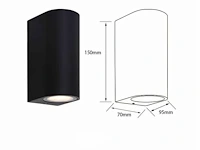 11 x gu10 dual flow buiten wandlamp – ip65 waterdicht – zwart - afbeelding 4 van  6