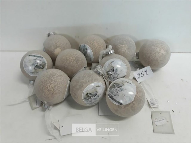 11 x kerstbal met vogelprint 7 cm - afbeelding 2 van  3