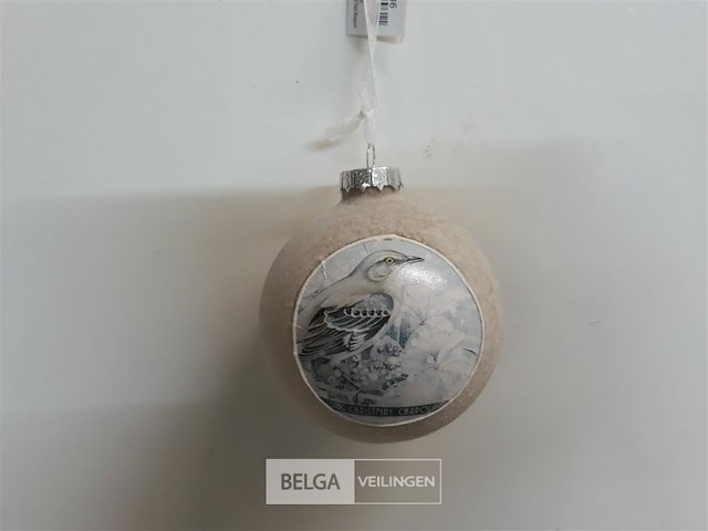 11 x kerstbal met vogelprint 7 cm - afbeelding 3 van  3