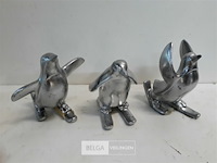 11 x pinguin op ski's zilver - afbeelding 3 van  3