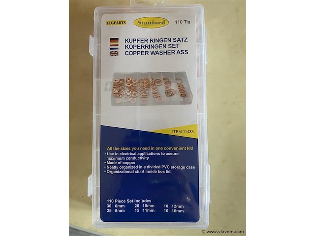 110 delige koperringenset - afbeelding 1 van  2