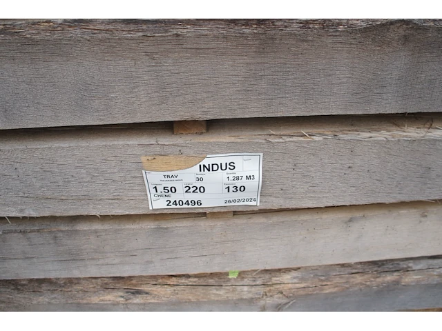 1,12 m³ industrieel eiken balken 130x220 - afbeelding 2 van  5