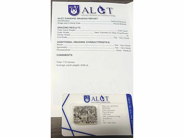 112 round natural diamonds 5cts i3 - afbeelding 2 van  4