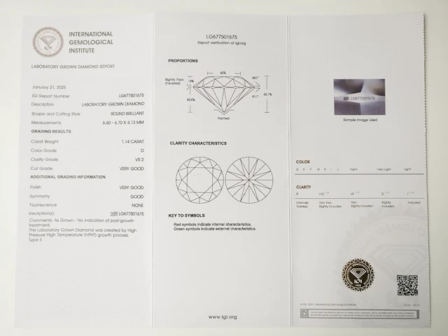 1.14ct d vs2 with igi certificate - afbeelding 4 van  4