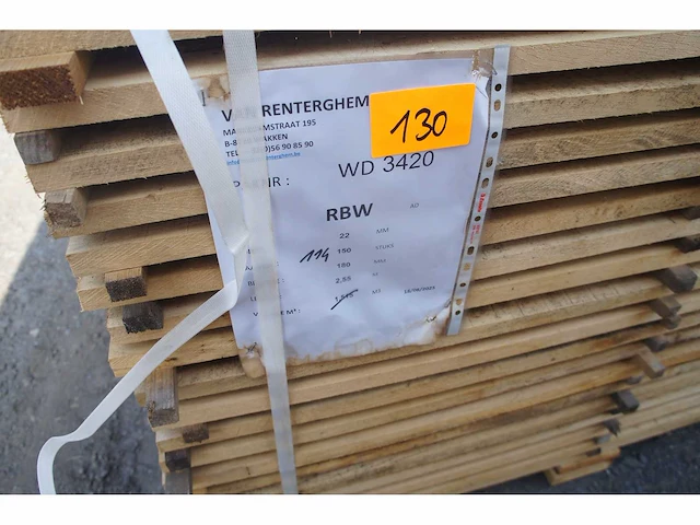 1,15 m³ eiken planken 22mm - afbeelding 2 van  3