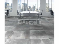 115,20m² halfrond staal 80x80 gerectificeerd, cementeffect, vloer en wand, nieuw verpakt - afbeelding 1 van  1