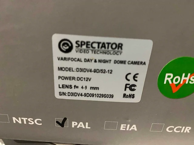 11x spectator varifocal day & night dome camera, model d3idv4-9d/52-12 - afbeelding 3 van  3