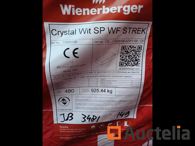12 bakstenen pallets wienerberger kristal wit - afbeelding 3 van  8