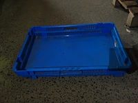 12 blauwe platte stapelbakken - afbeelding 1 van  3