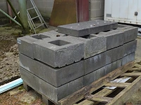 12 bouwstenen muurtje in beton, zwart, afm. 60x30x13 - afbeelding 4 van  4