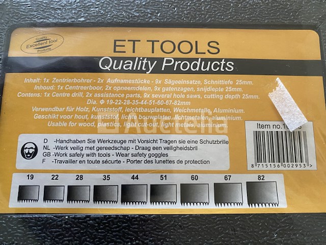 12 delige gatenboor set voor hout, kunststof, lichte metalen - afbeelding 3 van  4