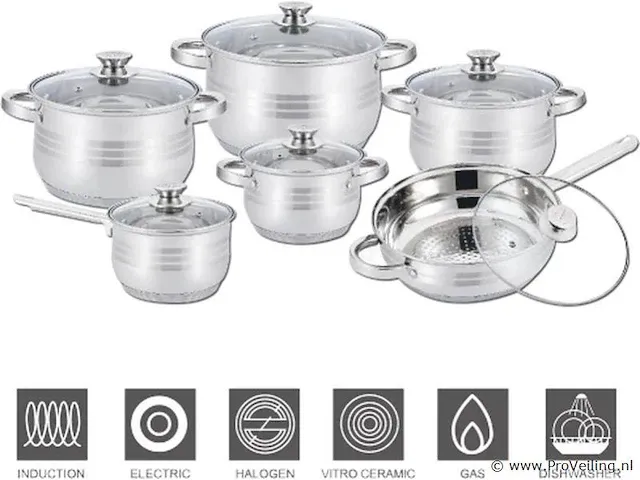 12 delige kookpanset hg1241 - afbeelding 2 van  6