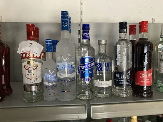 12 diverse flessen vodka - afbeelding 1 van  2