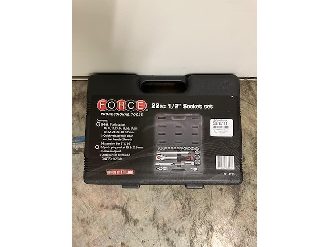 1/2" doppenset 6-kant / 22 delig force 4223 - afbeelding 2 van  2