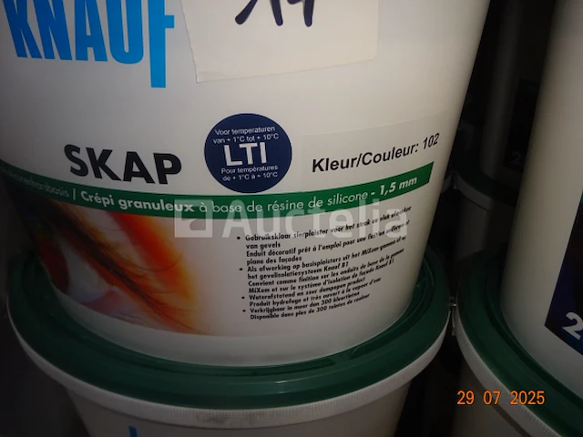12 emmers van 25 kg korrelig gips met siliconenharsachtige basis 1,5 mm colora 102 - afbeelding 2 van  2
