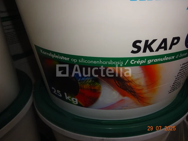 12 emmers van 25 kg korrelige pleister met siliconen harsachtige basis 1,5 mm kleur 102 - afbeelding 2 van  2